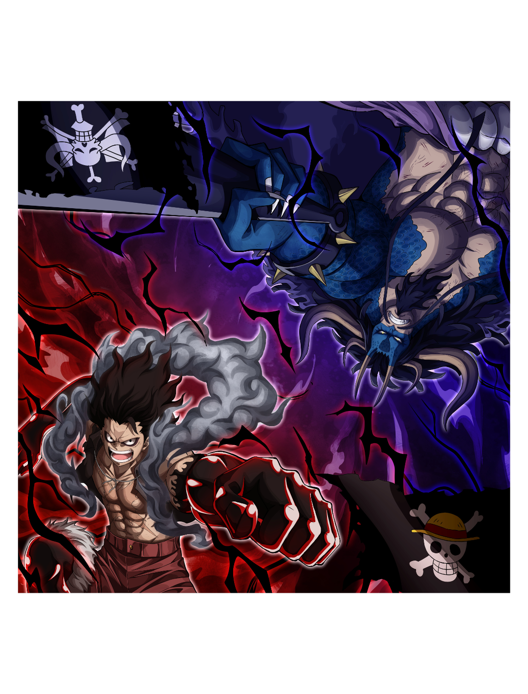 Luffy Gear 4 Snake Man PNG, One Piece PNG File Digital Download