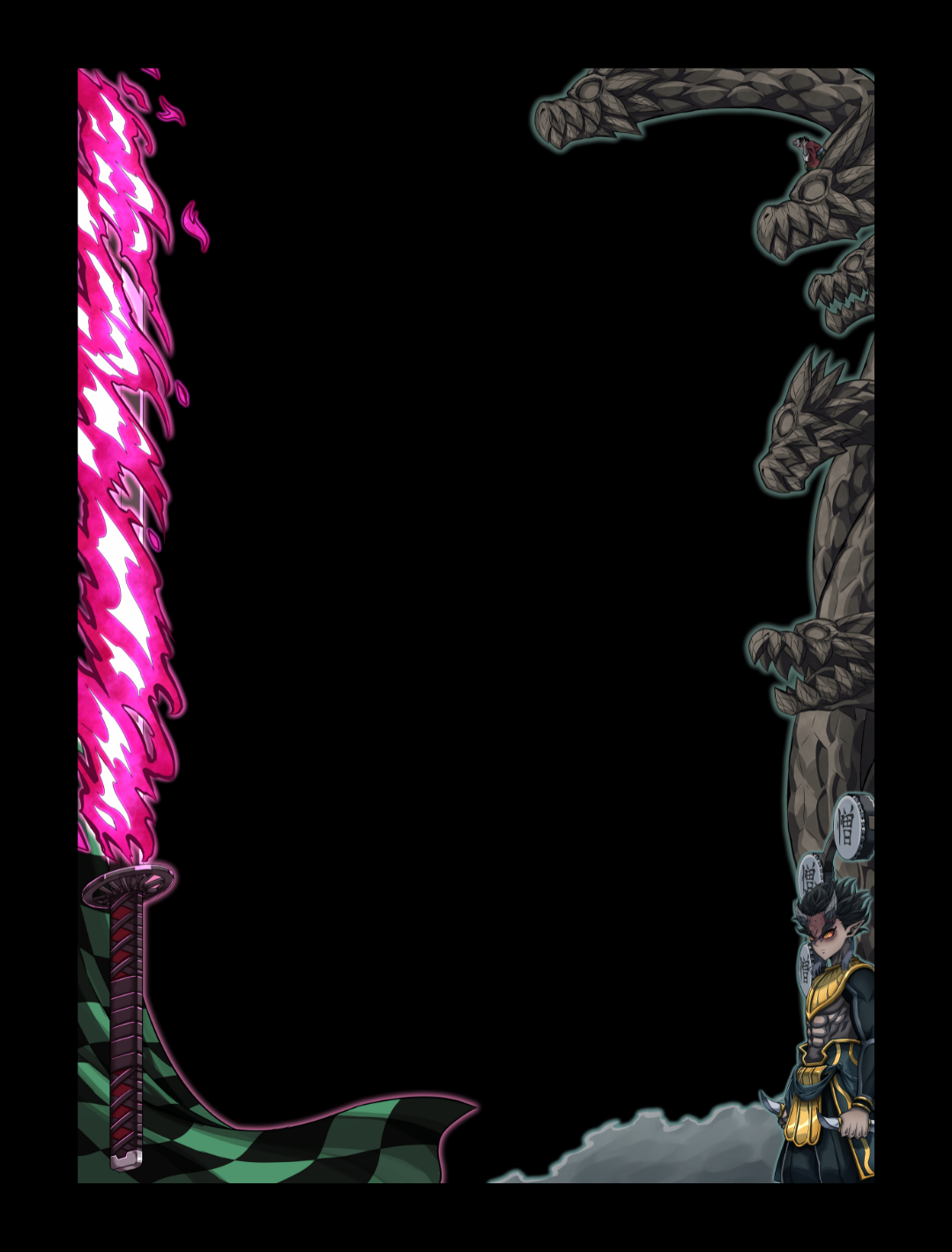 Tanjiro Frame Border | Moon Frame Border | sleevechief