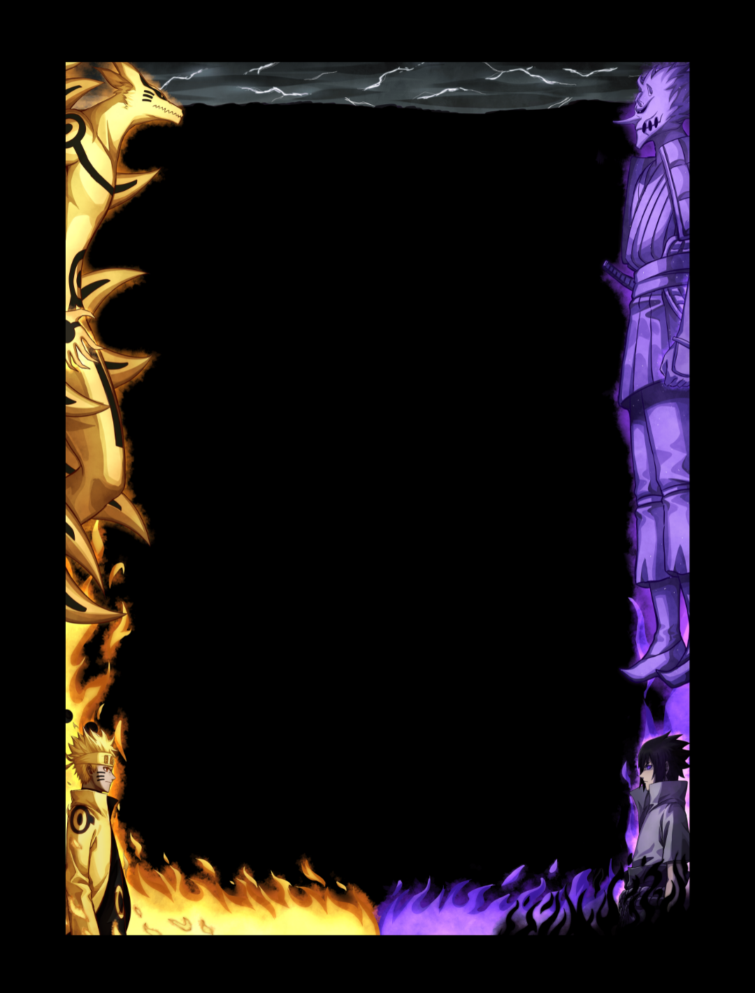 Naruto Fire Flam Border | Sasuke Fire Flam Border | sleevechief