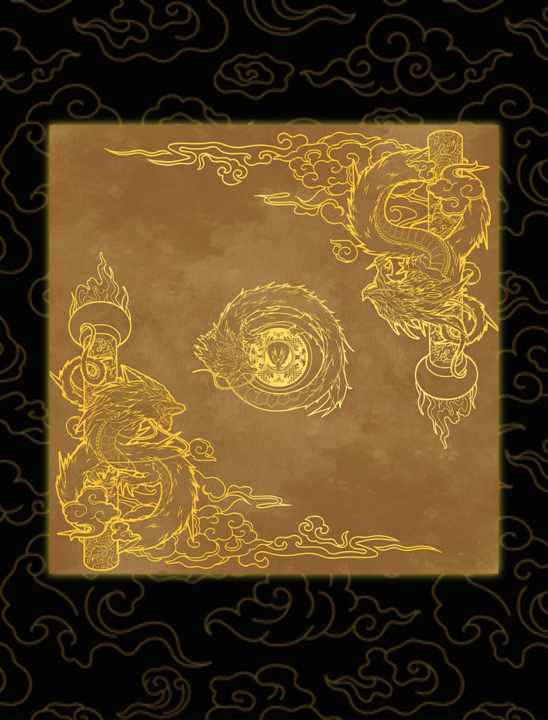 Golden Dragons 2-Player Cloth Playmat